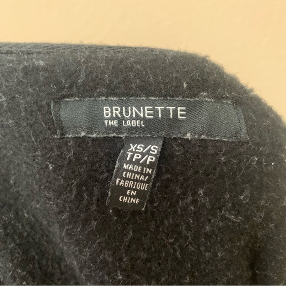 Brunette the Label "Brunette" Classic Crewneck Sweatshirt Black White XS/Small - Picture 9 of 10